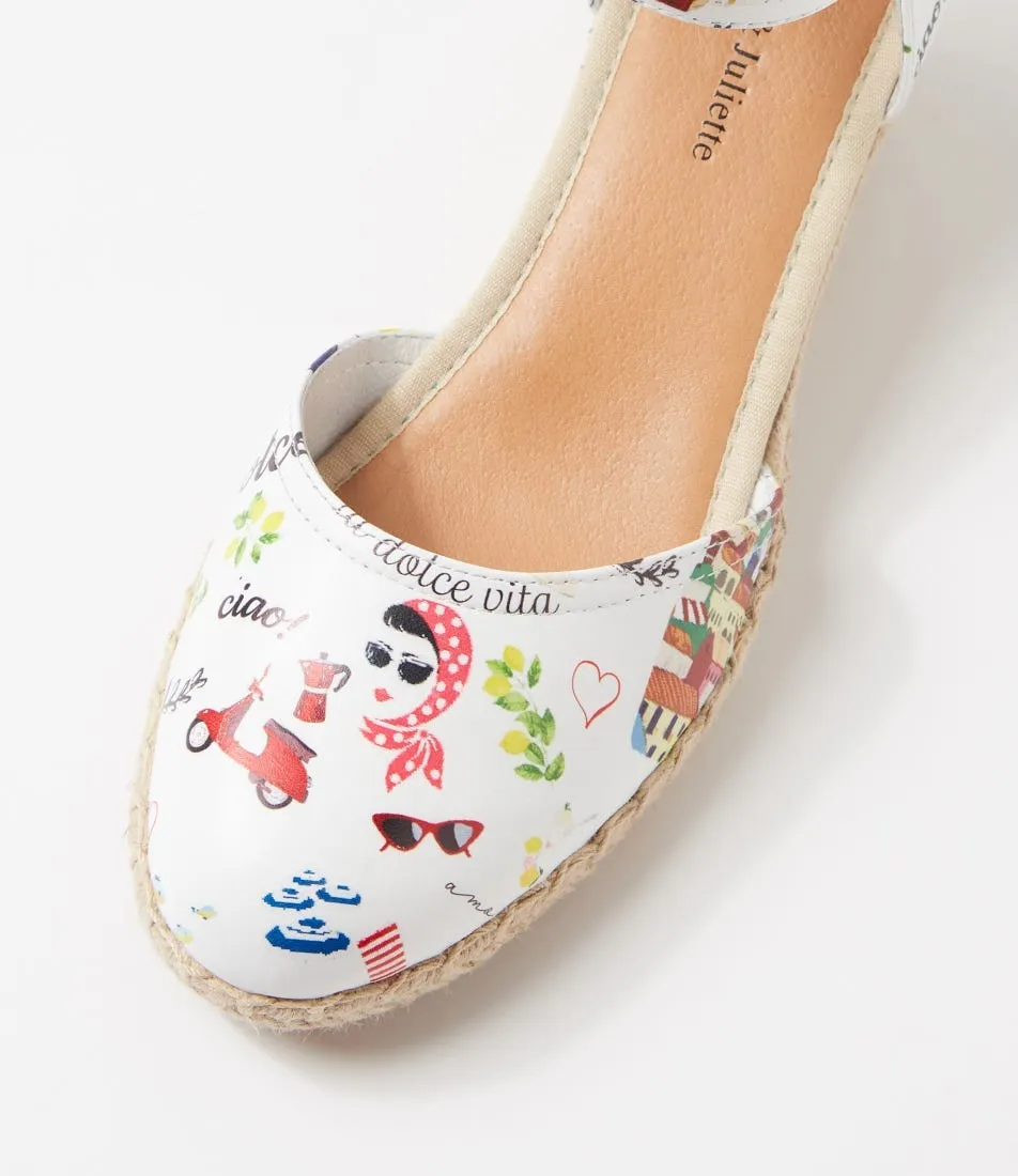 Amalfi Print Leather Wedges by DJANGO & JULIETTE