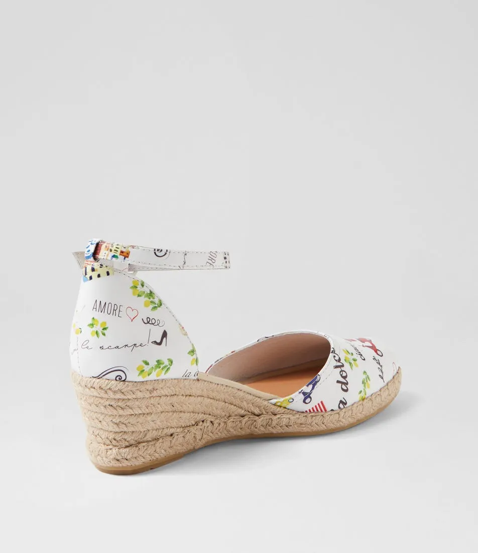 Amalfi Print Leather Wedges by DJANGO & JULIETTE