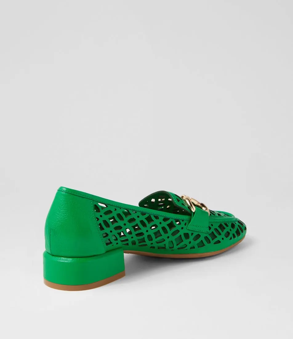 DJANGO & JULIETTE Vilis Bright Emerald Leather Heels