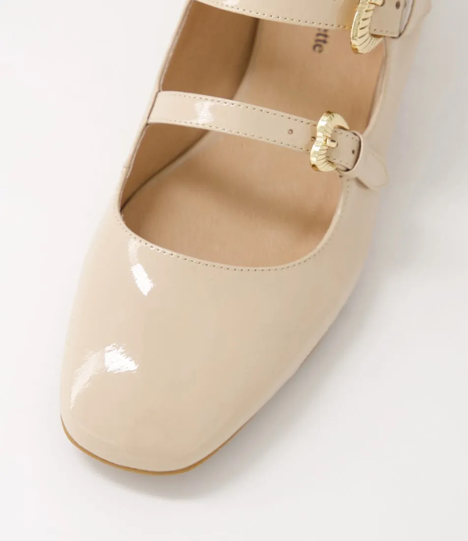 DJANGO & JULIETTE Voslo Latte Patent Leather Heels