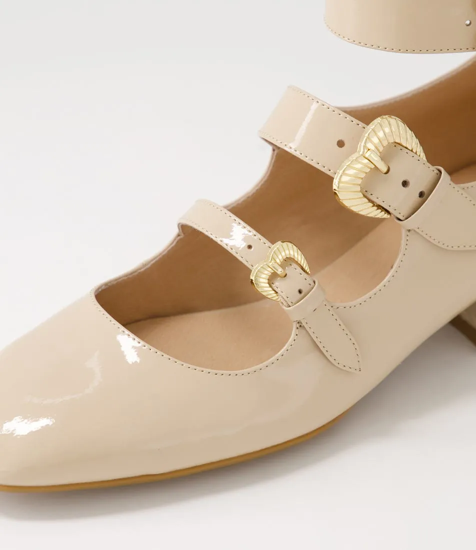 DJANGO & JULIETTE Voslo Latte Patent Leather Heels