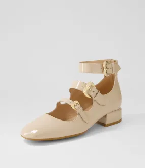 DJANGO & JULIETTE Voslo Latte Patent Leather Heels