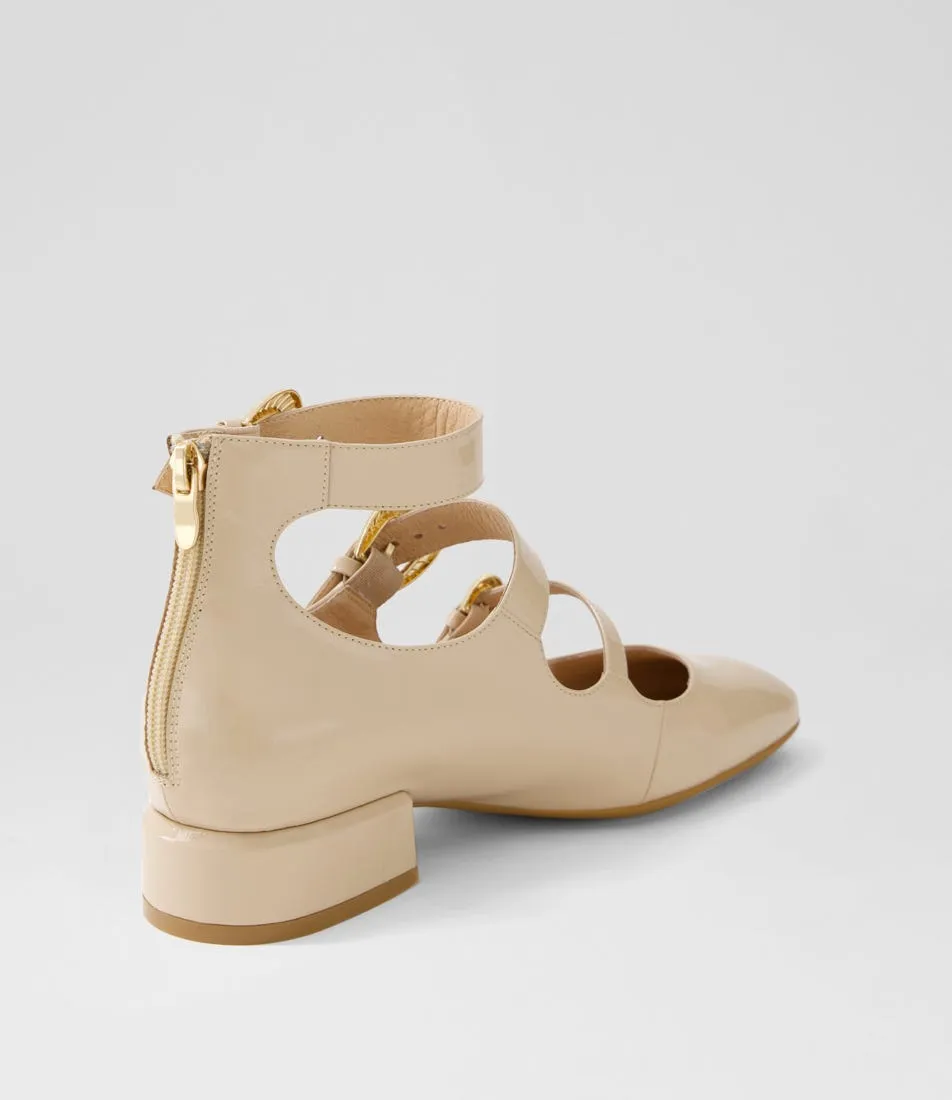 DJANGO & JULIETTE Voslo Latte Patent Leather Heels