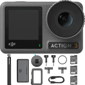 DJI Osmo Action 3 Camera Adventure Bundle with Additional Battery, Frame, and Mount