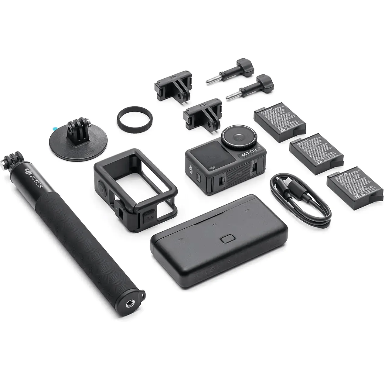 DJI Osmo Action 3 Camera Adventure Bundle with Additional Battery, Frame, and Mount