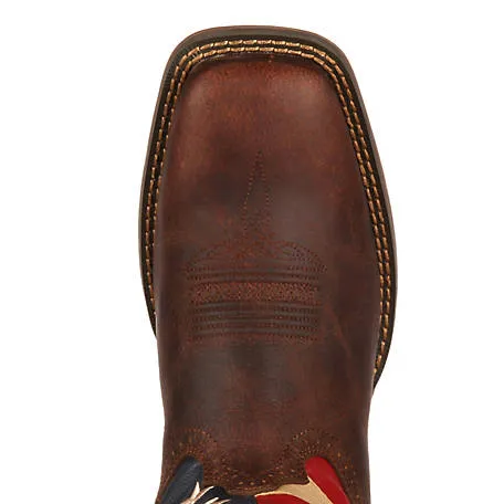 Durango Men's American Flag Western Boots, Patriotic Pull-On Square Toe Size 11