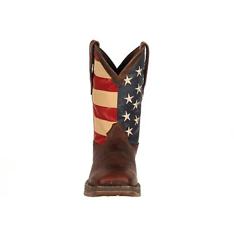 Durango Men's American Flag Western Boots, Patriotic Pull-On Square Toe Size 11