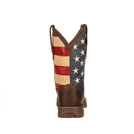 Durango Men's American Flag Western Boots, Patriotic Pull-On Square Toe Size 11