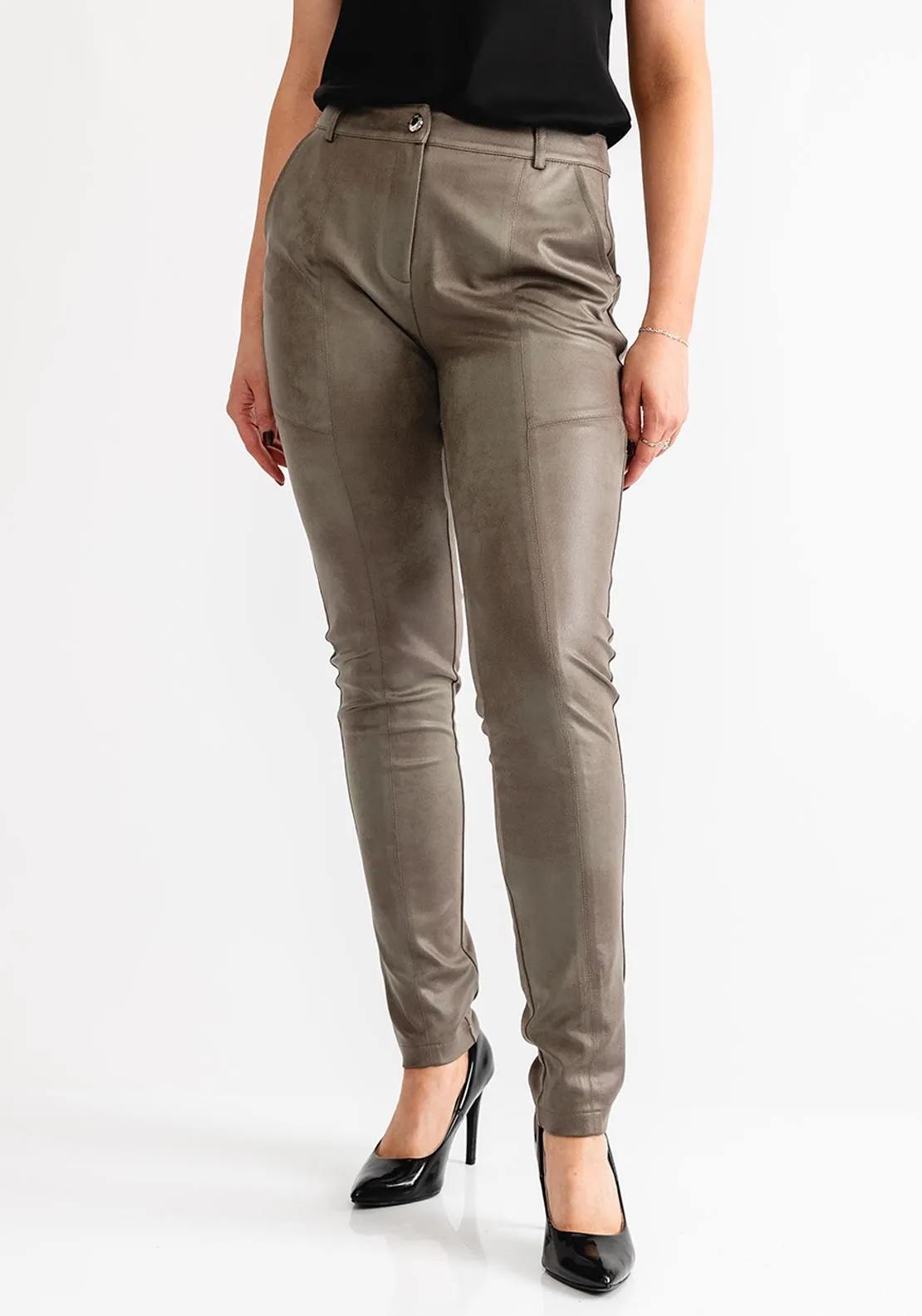 Eva Kayan Slim Leg Trousers, Green