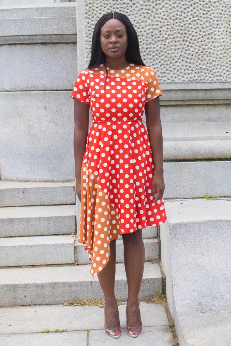 Ezi Two Tone Polka Dot Dress -> Ezi Polka Dot Two Tone Dress