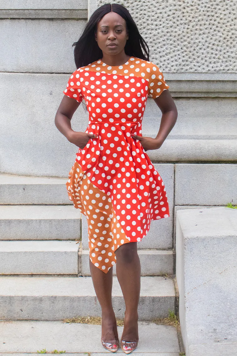 Ezi Two Tone Polka Dot Dress -> Ezi Polka Dot Two Tone Dress