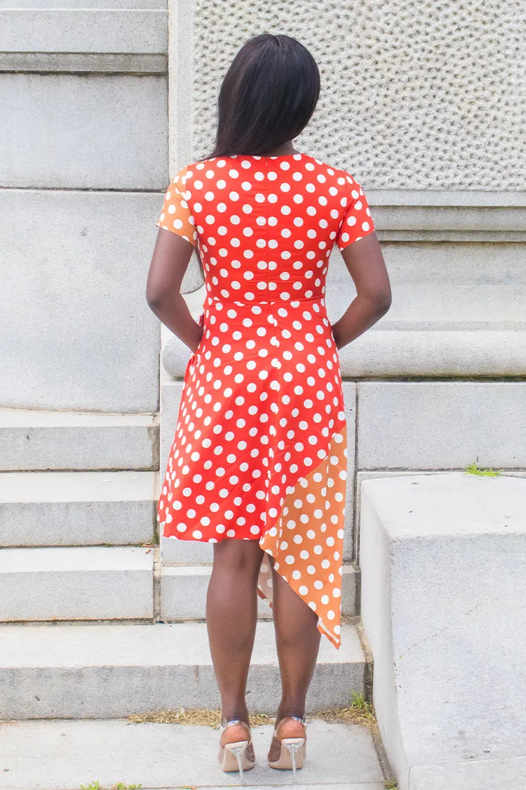 Ezi Two Tone Polka Dot Dress -> Ezi Polka Dot Two Tone Dress