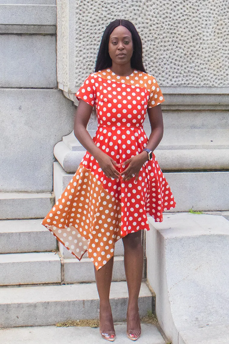 Ezi Two Tone Polka Dot Dress -> Ezi Polka Dot Two Tone Dress