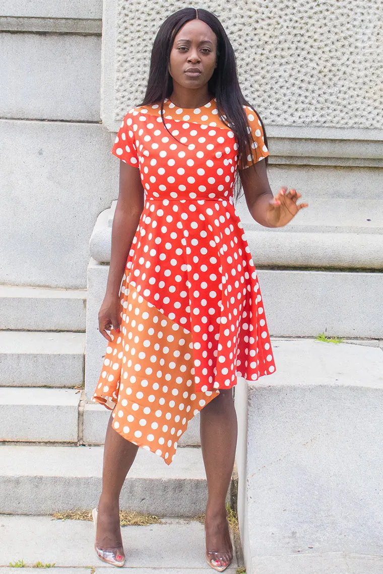 Ezi Two Tone Polka Dot Dress -> Ezi Polka Dot Two Tone Dress