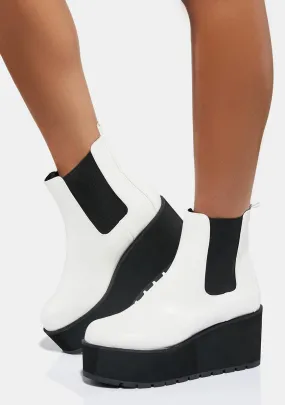 Fashionable White Ankle Boots