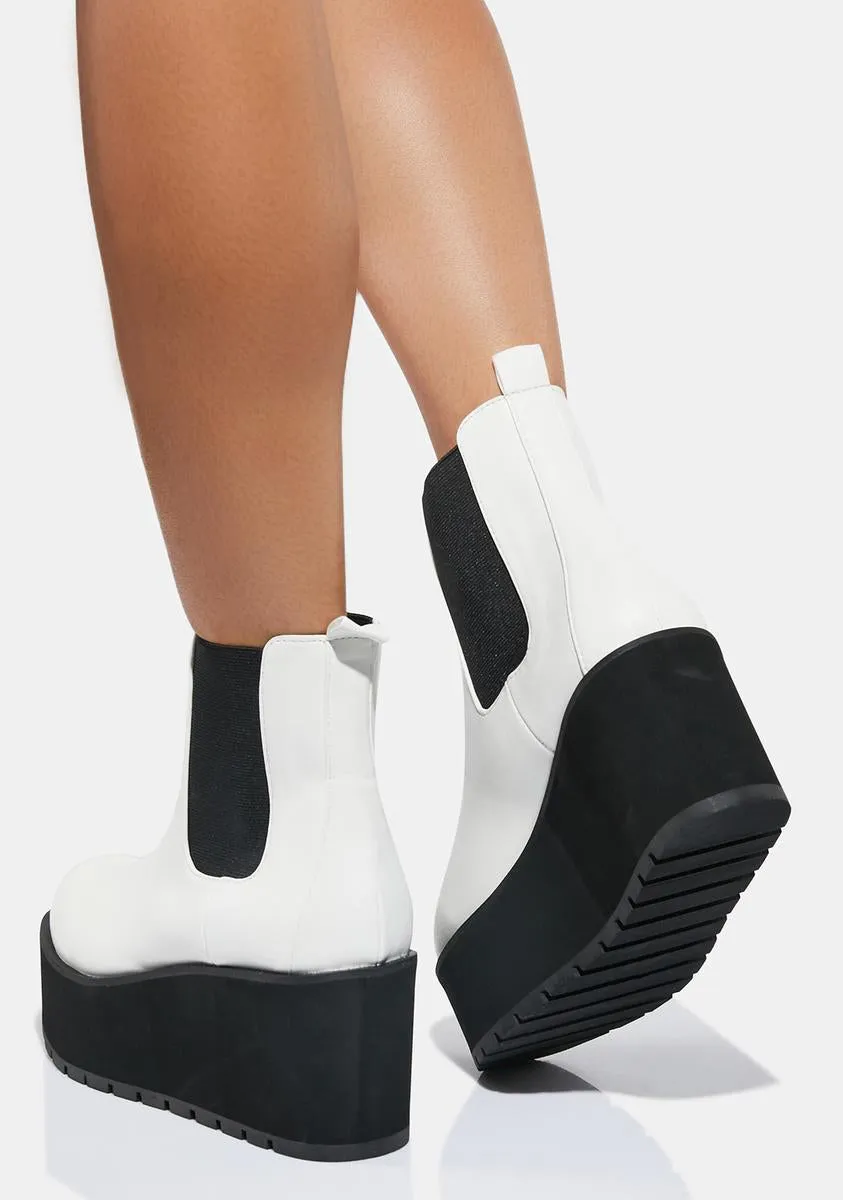 Fashionable White Ankle Boots