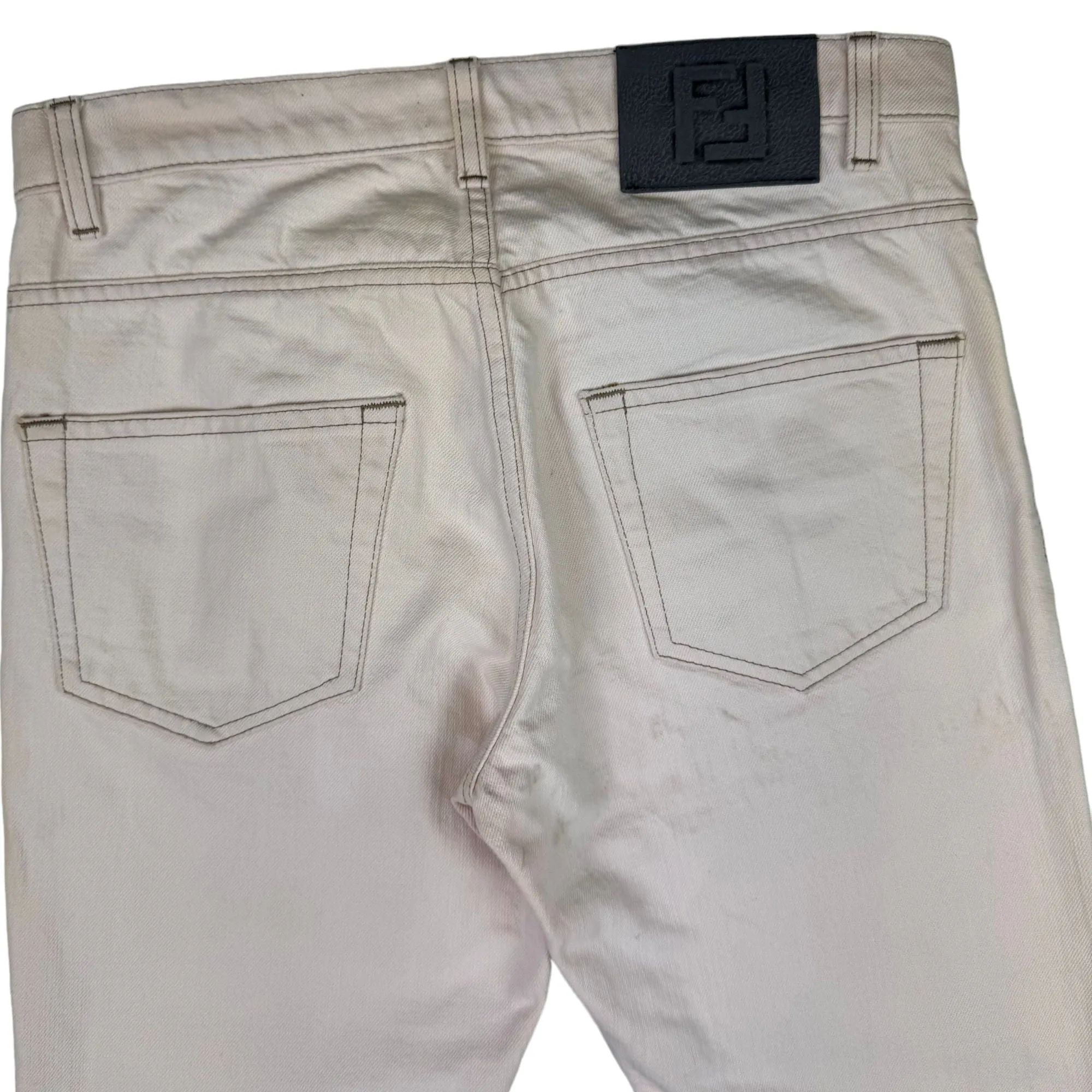 Fendi Denim Jeans Cream Beige