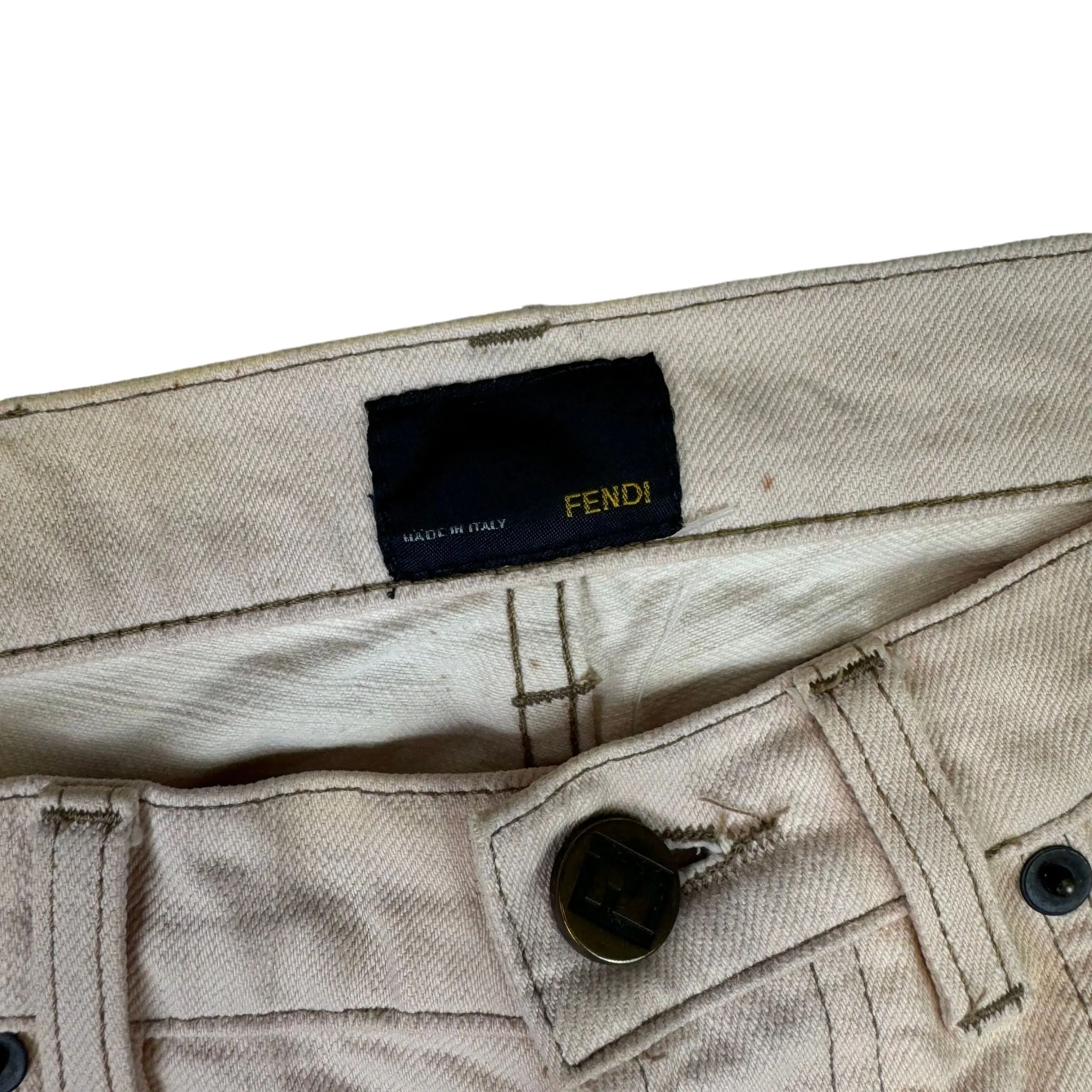 Fendi Denim Jeans Cream Beige