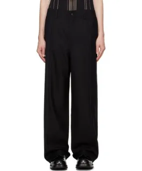 Feng Chen Wang Black Deconstructed Patchwork Trousers