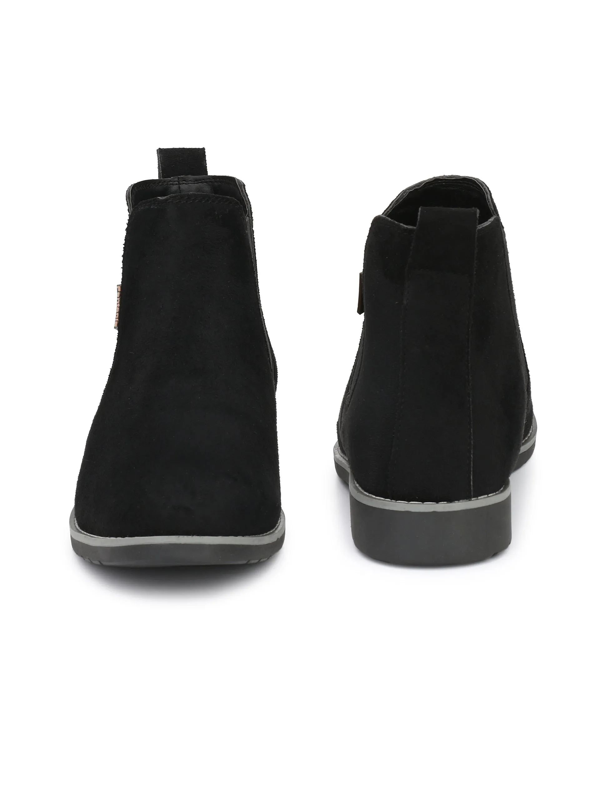 Fentacia Men Black Synthetic Suede Chelsea Boots