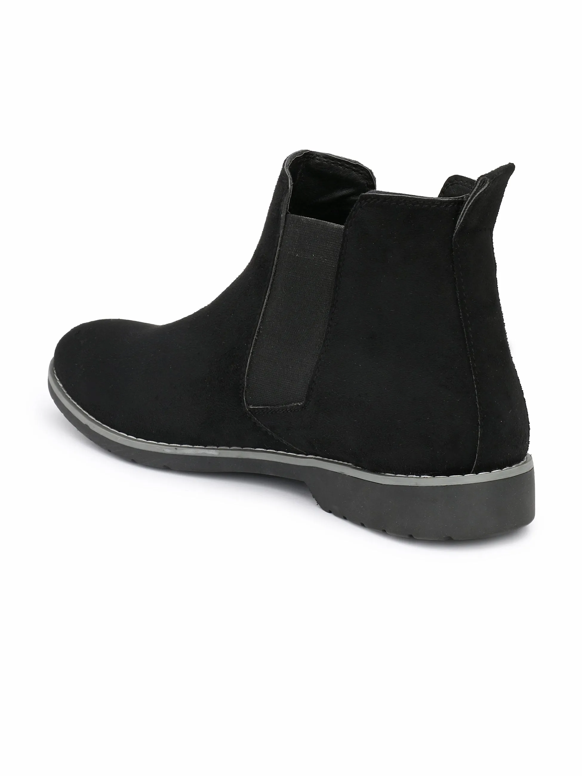 Fentacia Men Black Synthetic Suede Chelsea Boots