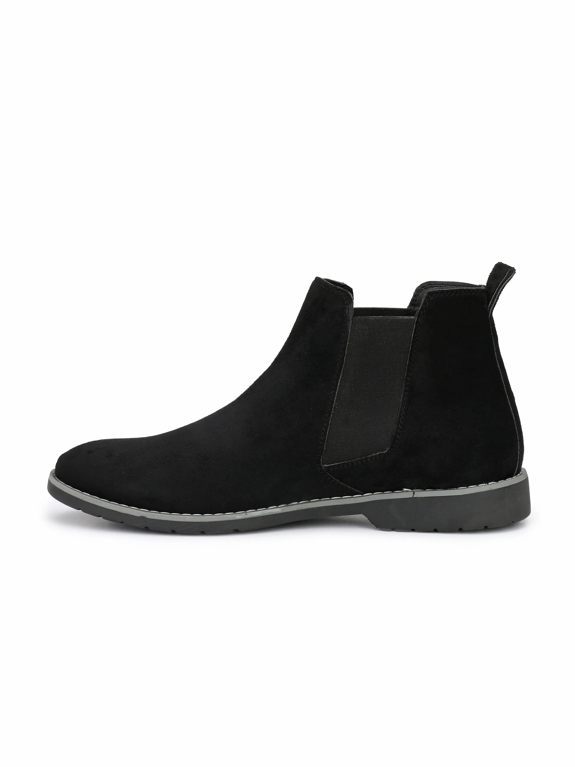 Fentacia Men Black Synthetic Suede Chelsea Boots