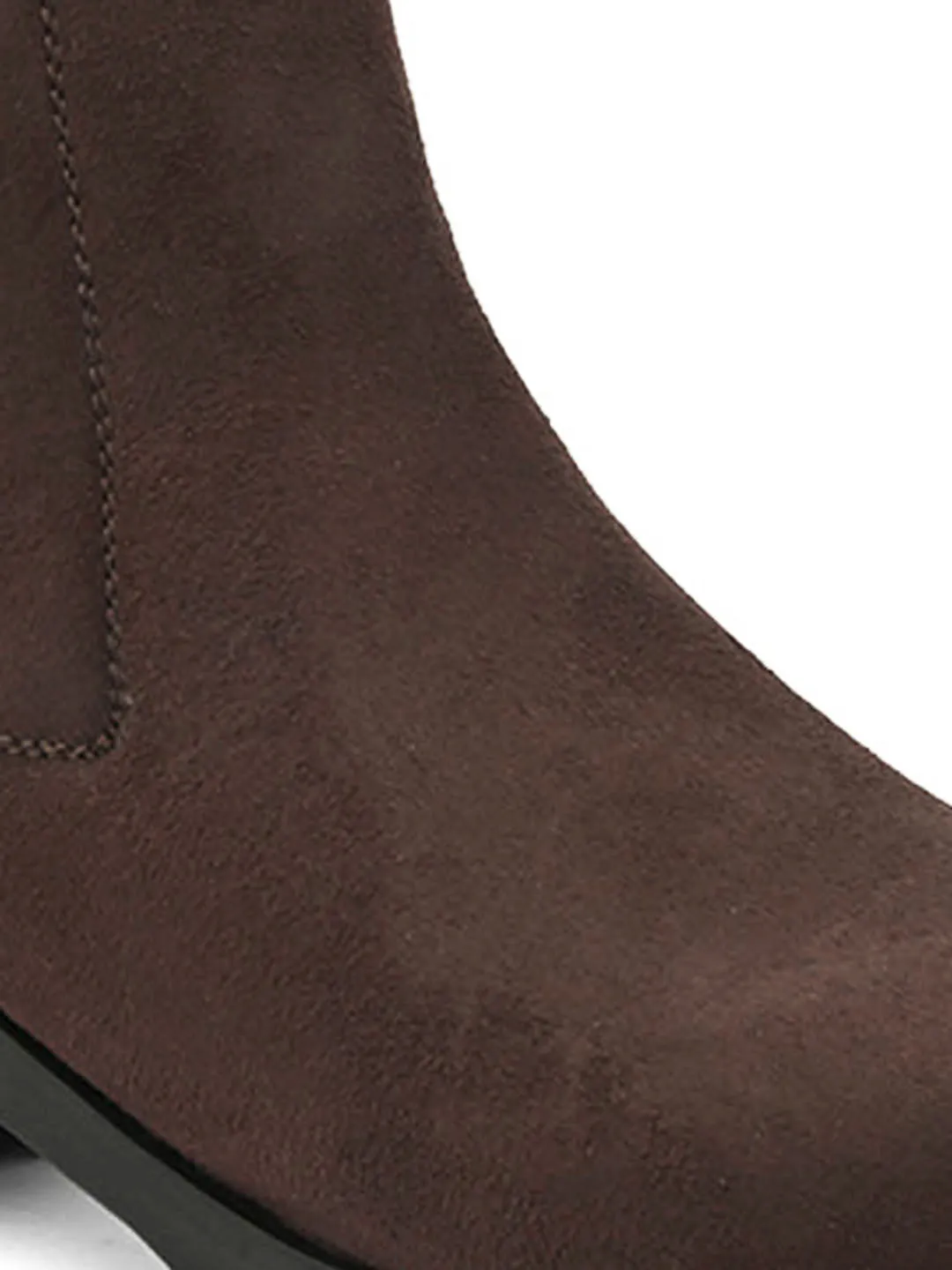 FENTACIA Women Brown Suede Chlesea Boots