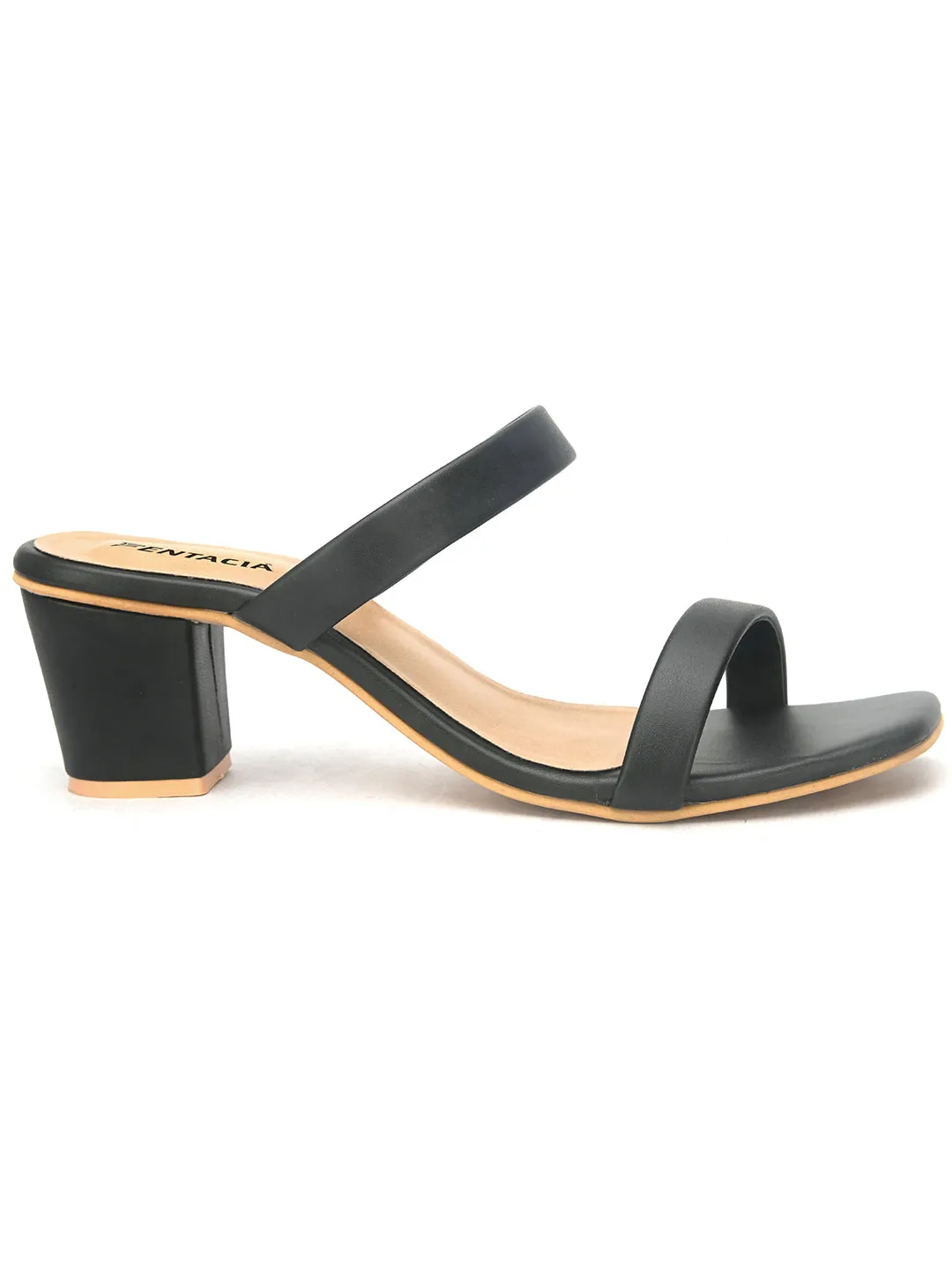 FENTACIA Womens Black Casual Heels