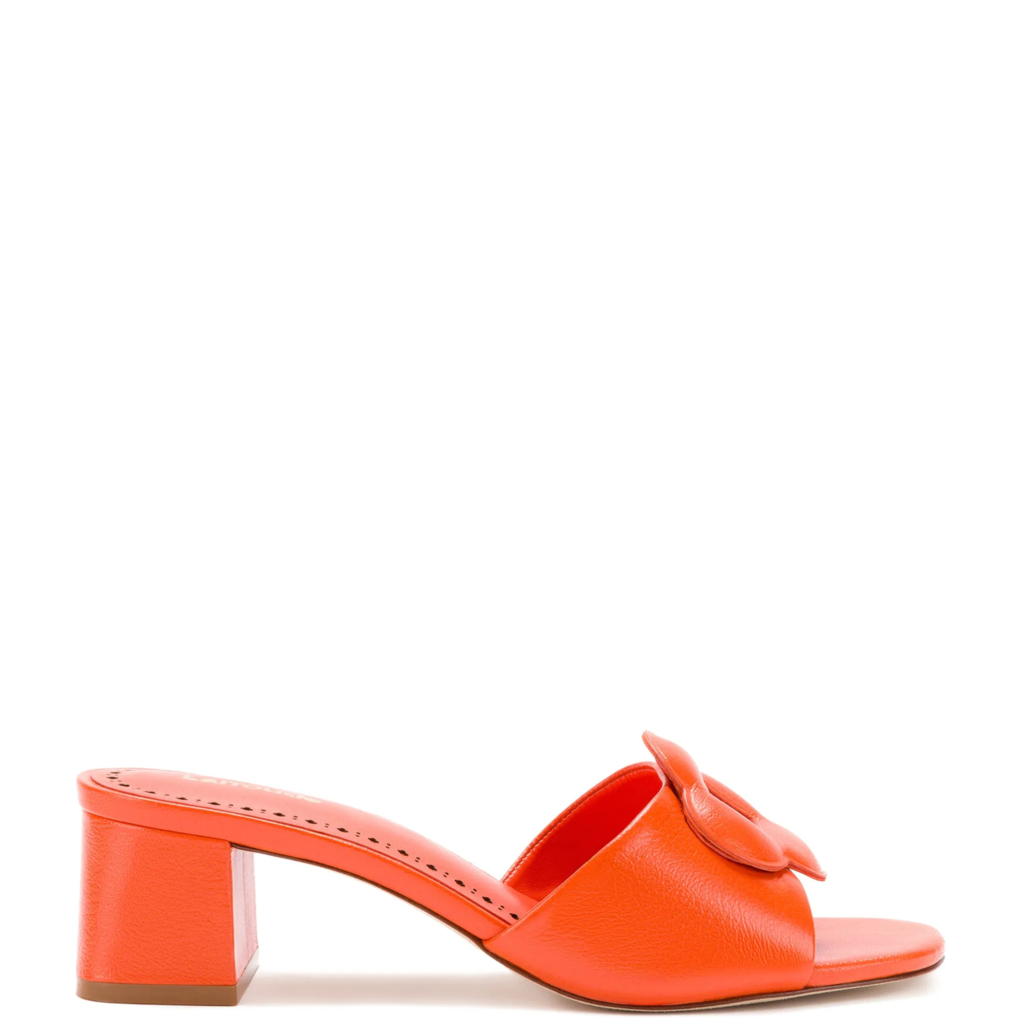 Orange Leather Flora Mule