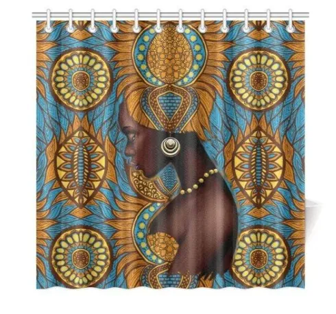 Floral Shower Curtain for Black Girls