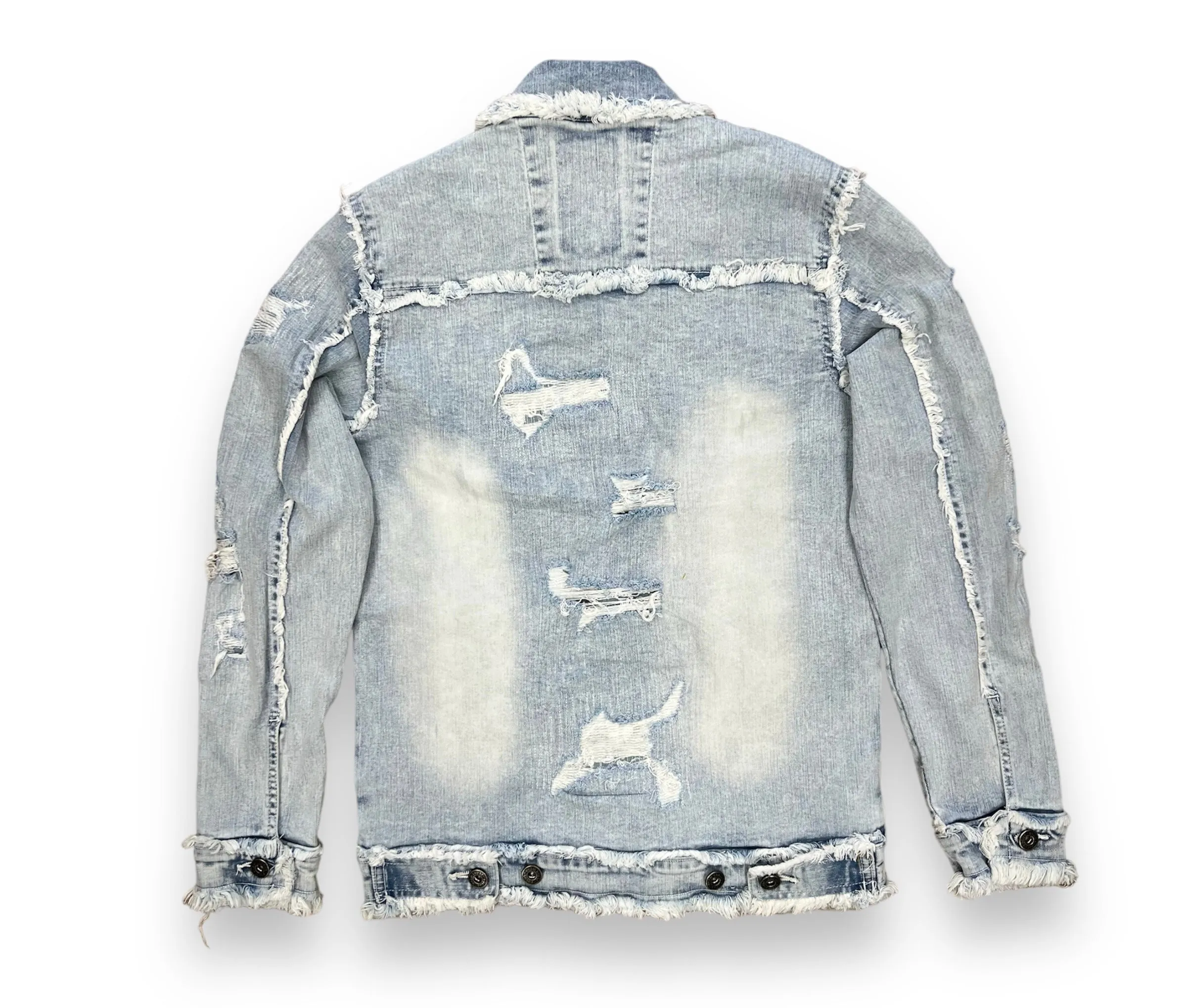 Focus Denim Heavy Dstrssd Ice Blue Denim Jacket