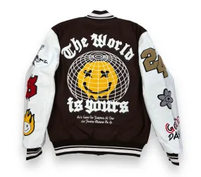 Focus World Is Yours Varsity Jacket Brown Men's