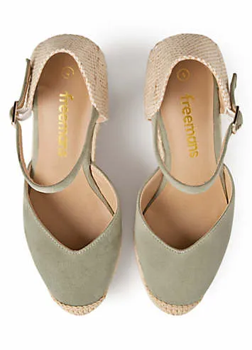 Green Suede Espadrille Wedges at Grattan