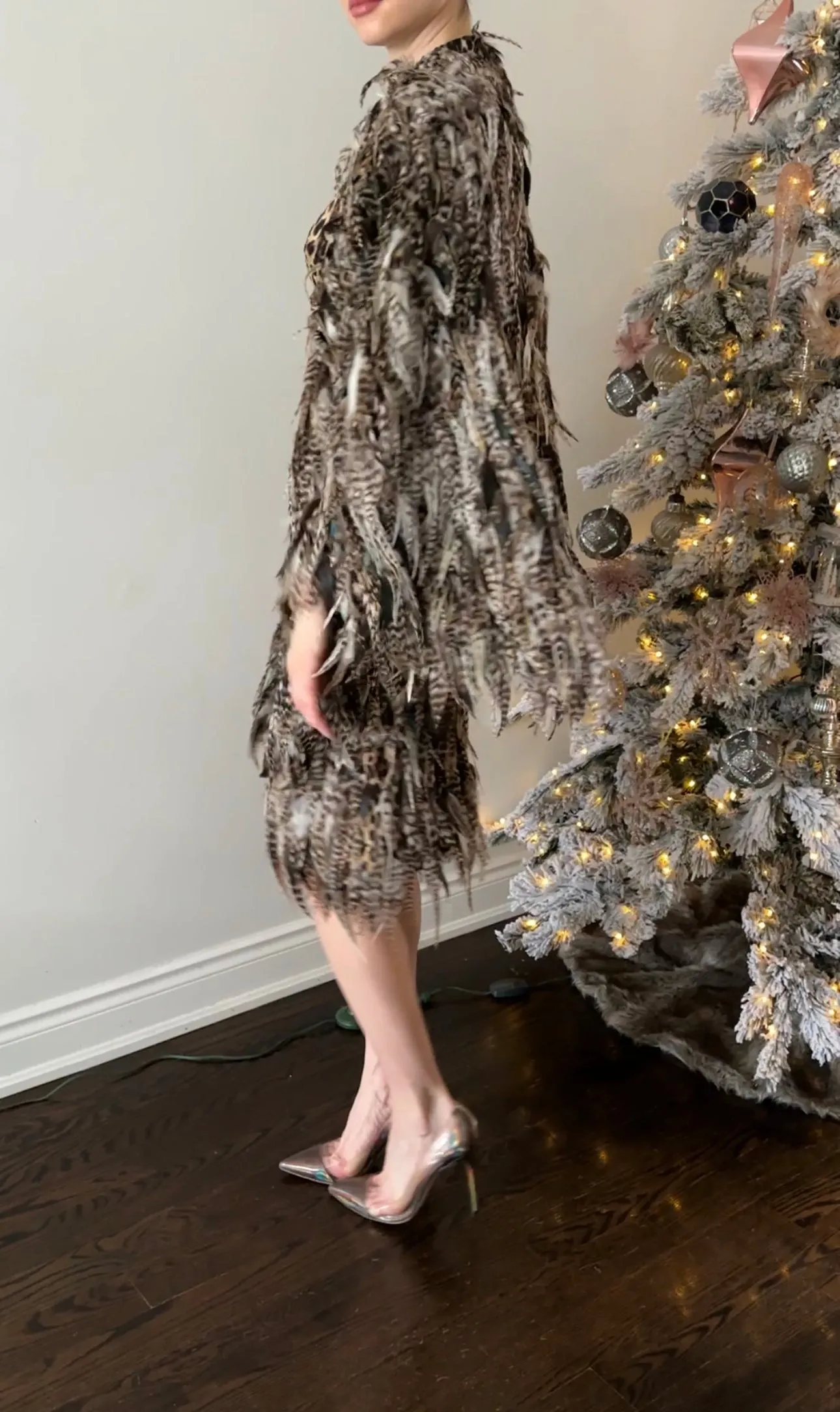 Giambattista Valli Fall 2011 Leopard Feather Dress Cape