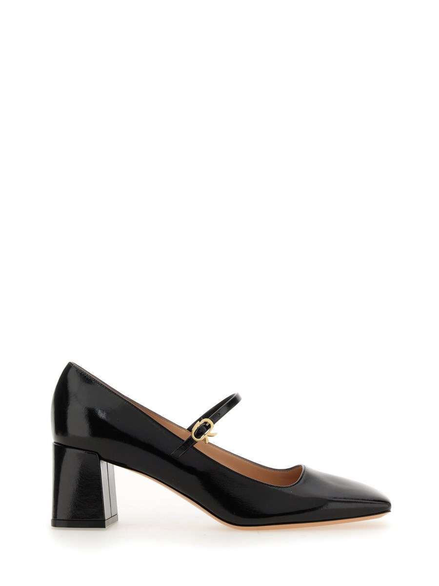 GIANVITO ROSSI MARY RIBBON PUMPS WITH SQUARE TOE