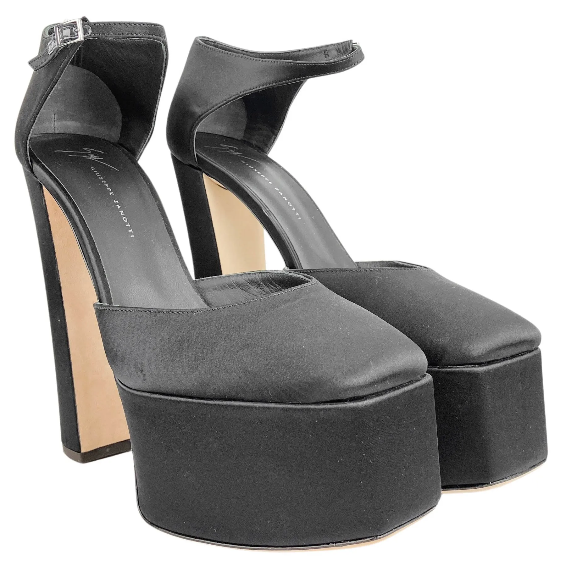 Giuseppe Zanotti Satin Platforms in Black