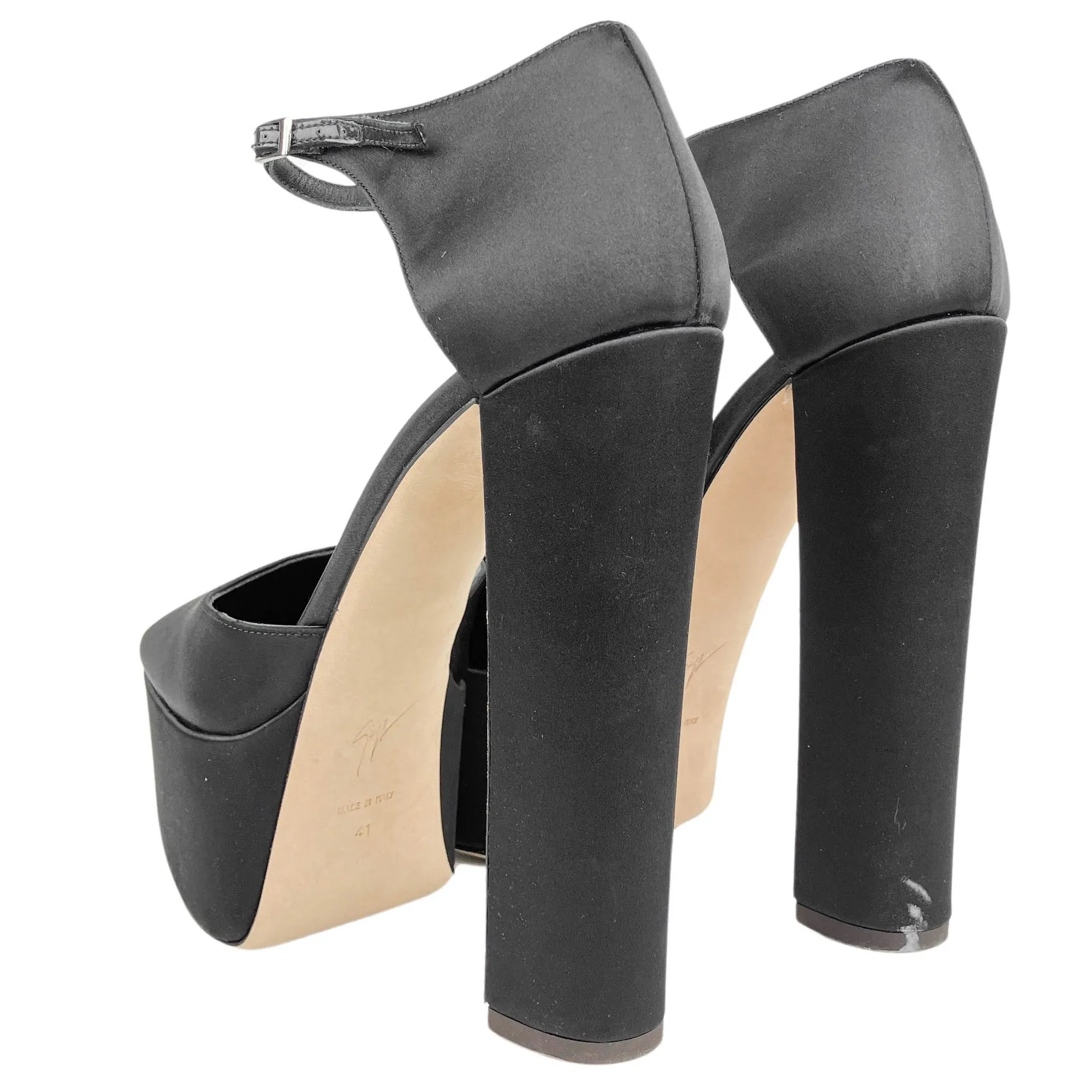 Giuseppe Zanotti Satin Platforms in Black