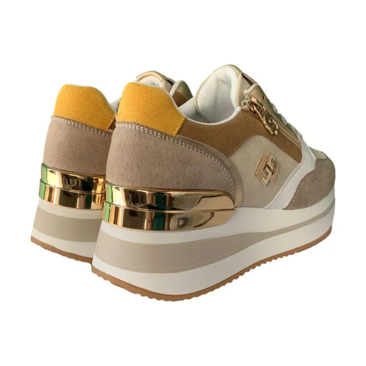 Gold & Gold GB836 Women's Beige Sneakers