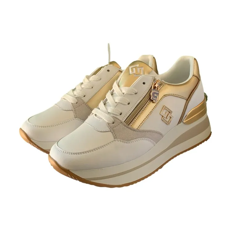 Gold GB836 Women's White Sneakers