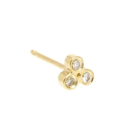 Gold Bezel-Set Diamond Tiny Trio Stud