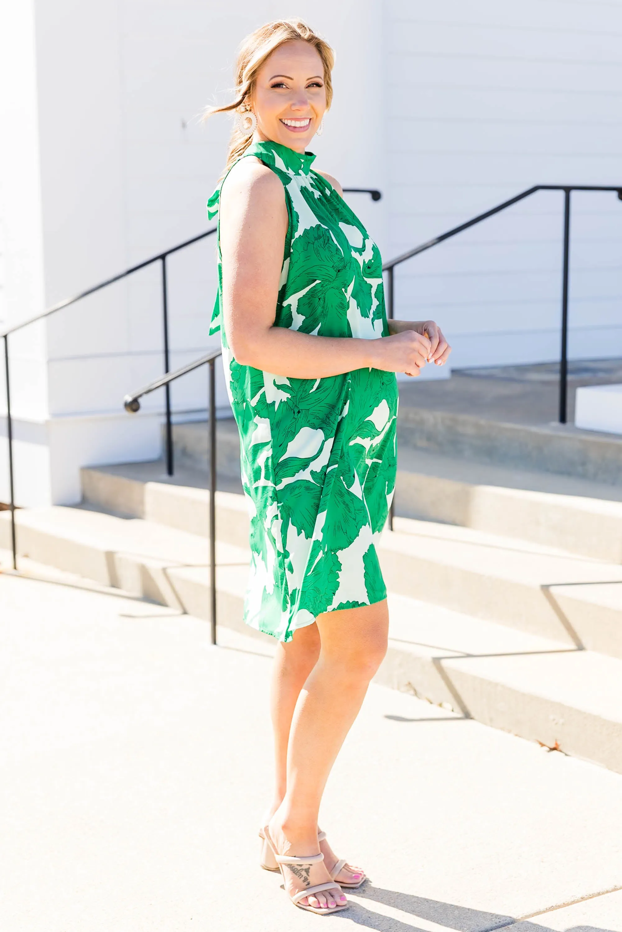 Green All-Over Sequin Mini Dress