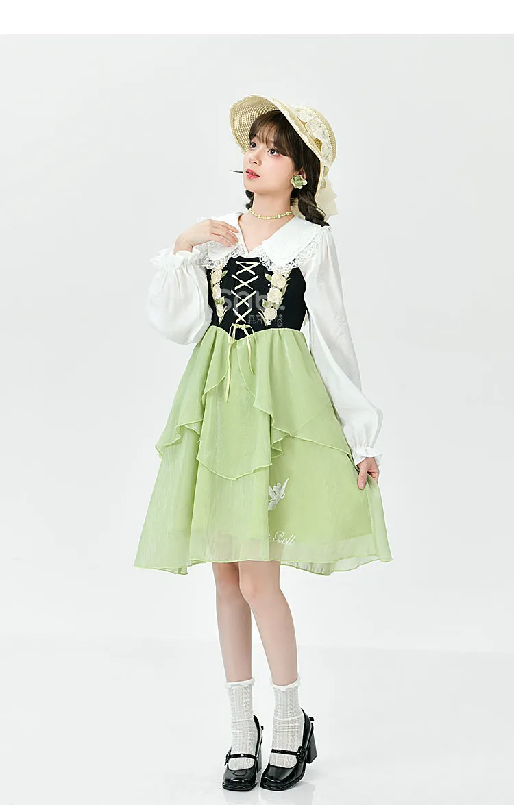 Green Floral Spring Dress - ON622