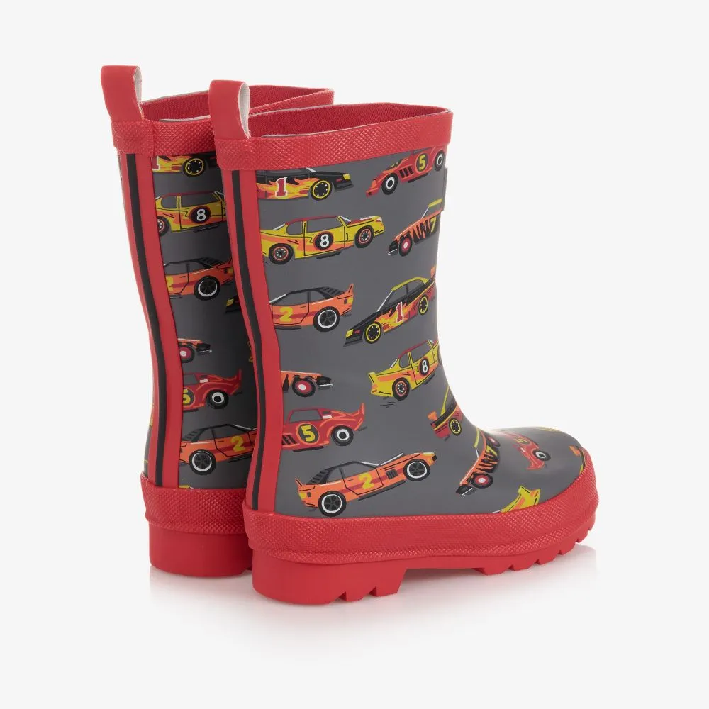 Grey Car Rain Boots