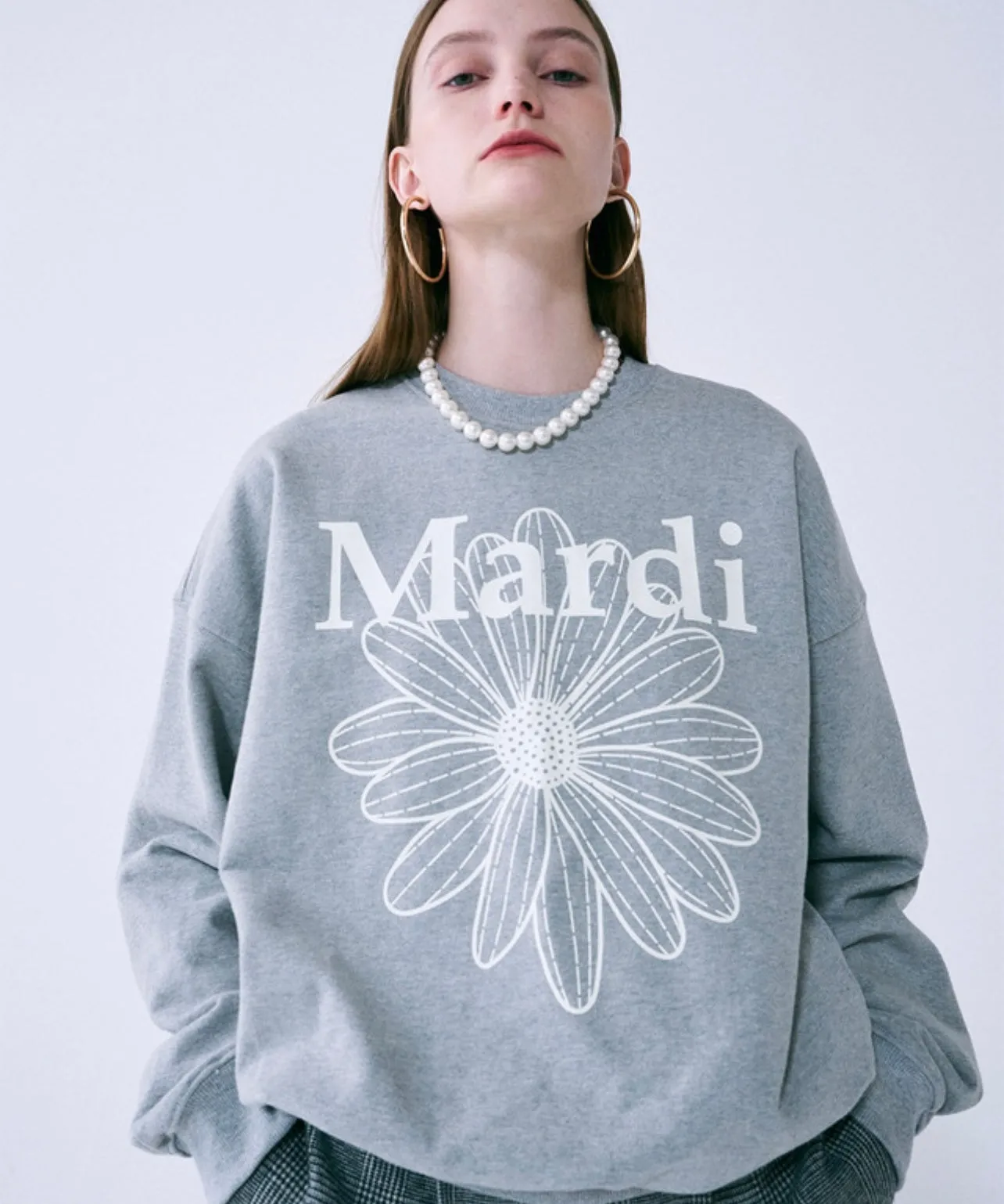 Grey Ivory Sweatshirt Flowermardi