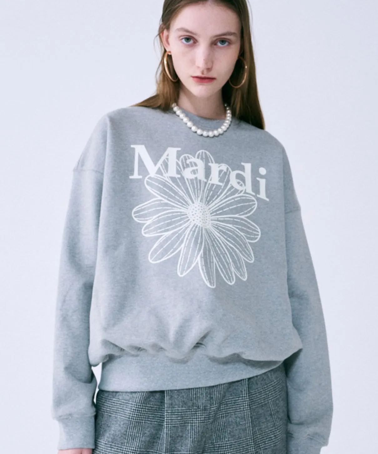 Grey Ivory Sweatshirt Flowermardi