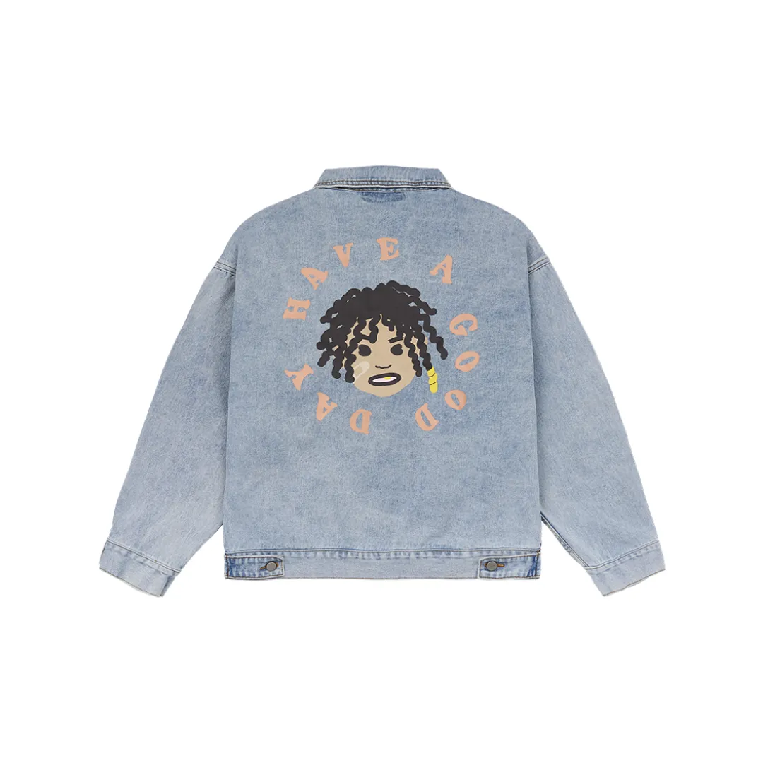 H/C Cartoon Face Printed Jeans jacket