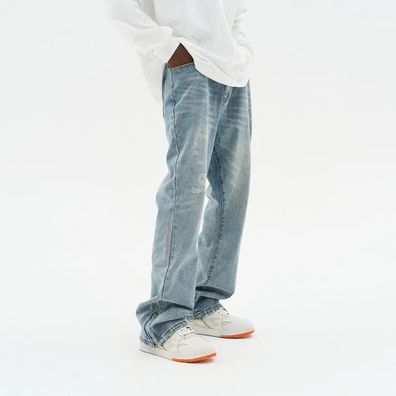 H/C Micro Flared Distressed Jeans