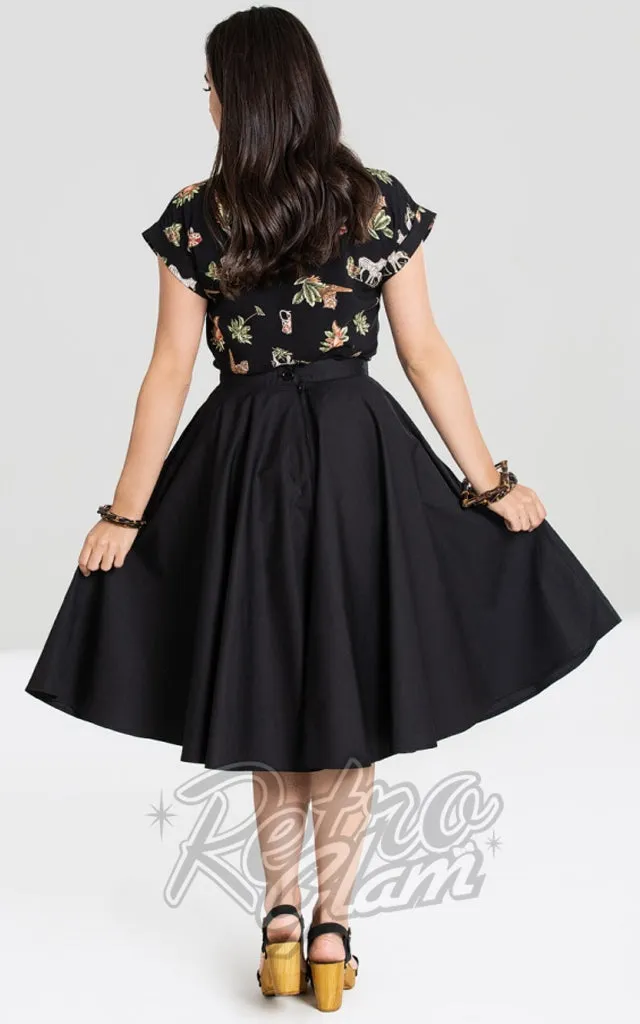 Hell Bunny Paula 50s Skirt - Black Medium Size Available