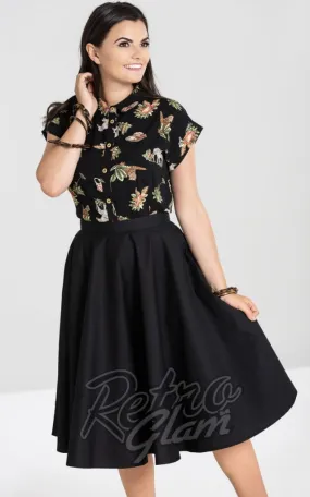 Hell Bunny Paula 50s Skirt - Black Medium Size Available