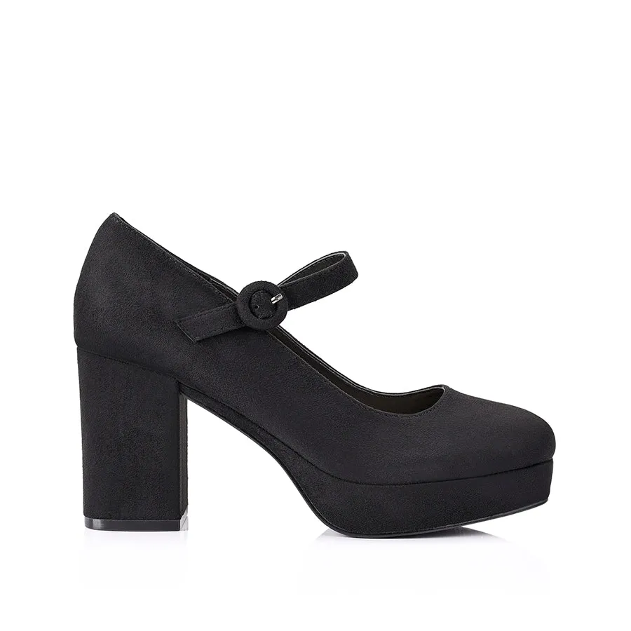 Hennessy Mary Jane Platforms - Black Micro